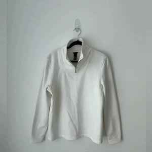 H&M white half zipper  sweater